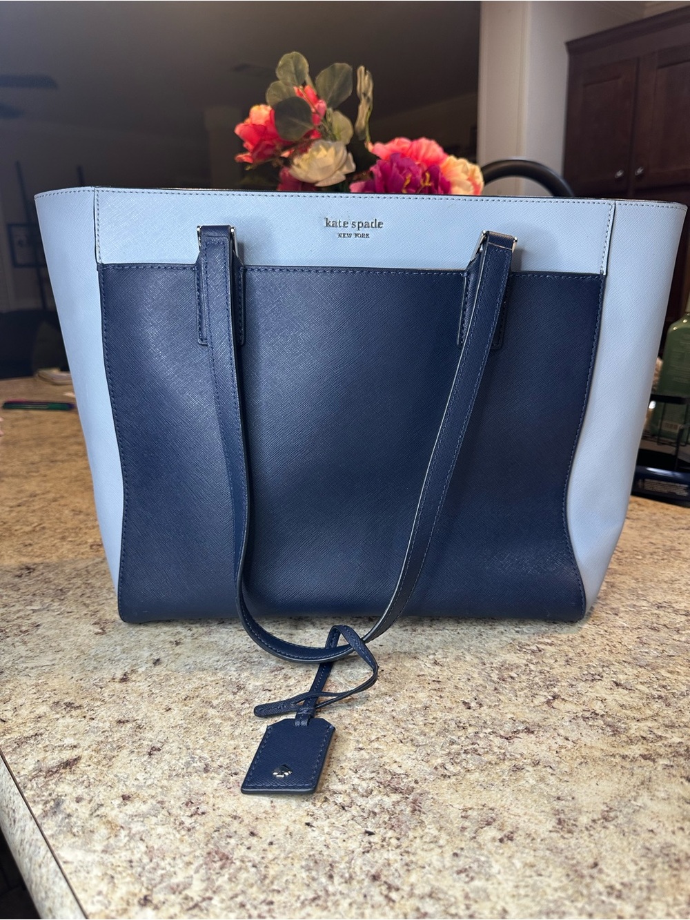 kate spade Navy and Light Blue Two-Tone Tote